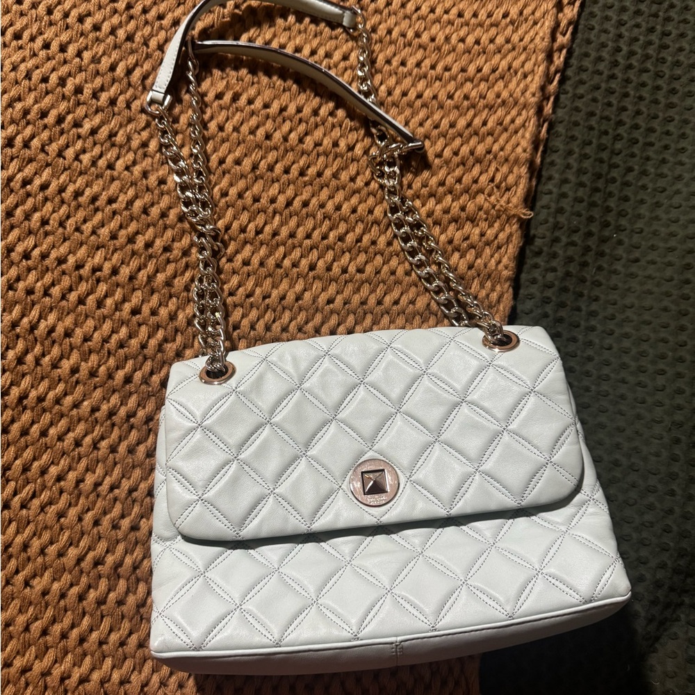 Kate Spade Quilted Chain Shoulder Bag - Baby Blue